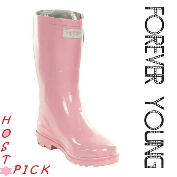 Women's Rainboots, MidCalf Rain Boots, #1602, Pink - Picture 1 of 4